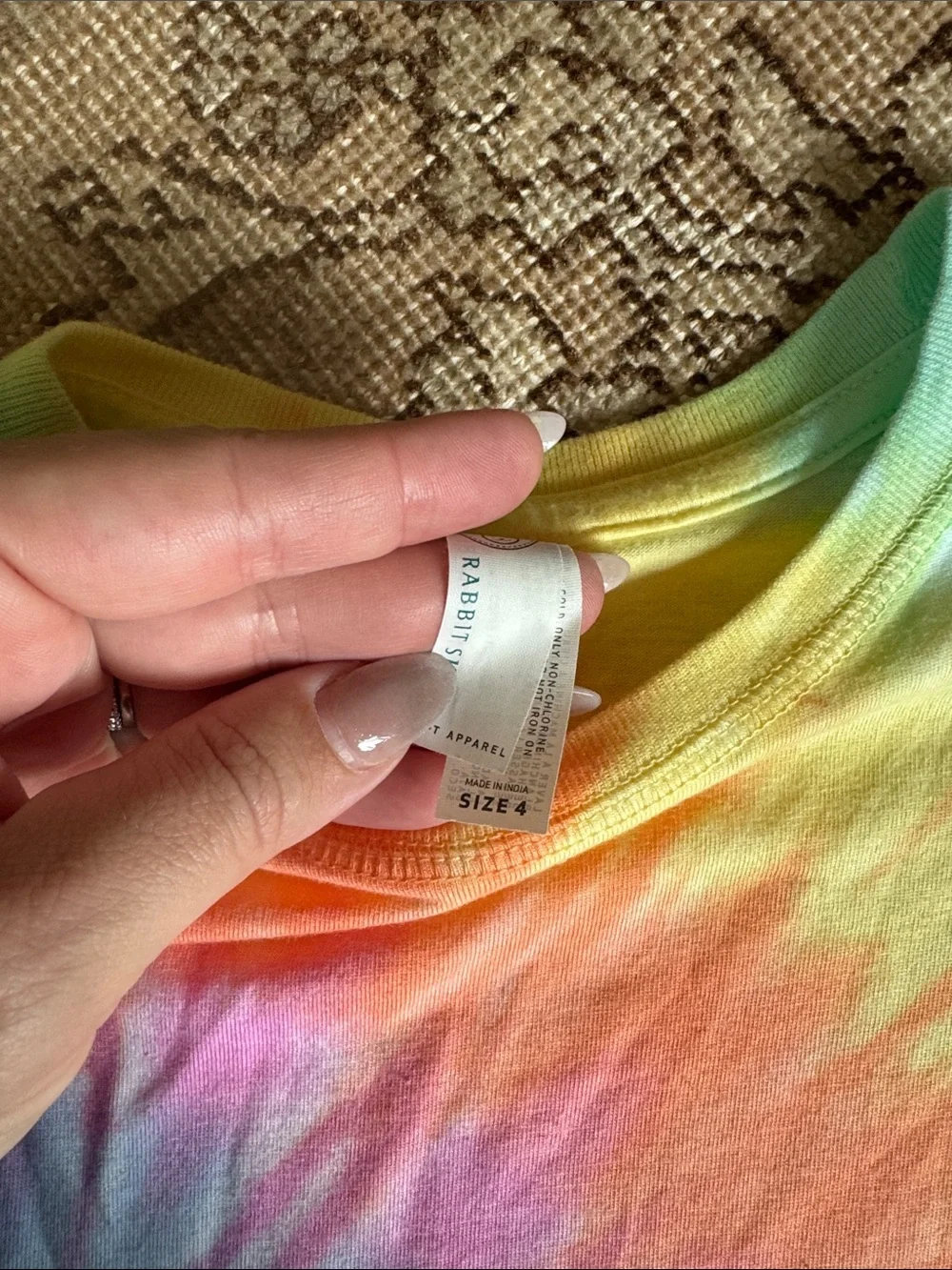 Kids Tie-Dye Short Sleeve Dress - Rainbow Colors, Size 4